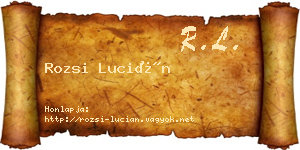 Rozsi Lucián névjegykártya